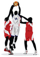 College Game Basketball Silhouette Wall Decal