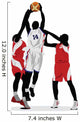 College Game Basketball Silhouette Wall Decal