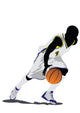 Dribbling College Basketball Wall Decal