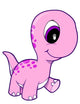 Pink Baby Brontosaurus Dinosaur Wall Decal