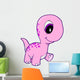 Pink Baby Brontosaurus Dinosaur Wall Decal