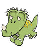 Green Triceratops Baby Dinosaur Wall Decal