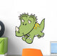 Green Triceratops Baby Dinosaur Wall Decal