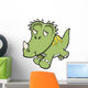 Green Triceratops Baby Dinosaur Wall Decal