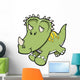 Green Triceratops Baby Dinosaur Wall Decal
