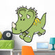 Green Triceratops Baby Dinosaur Wall Decal