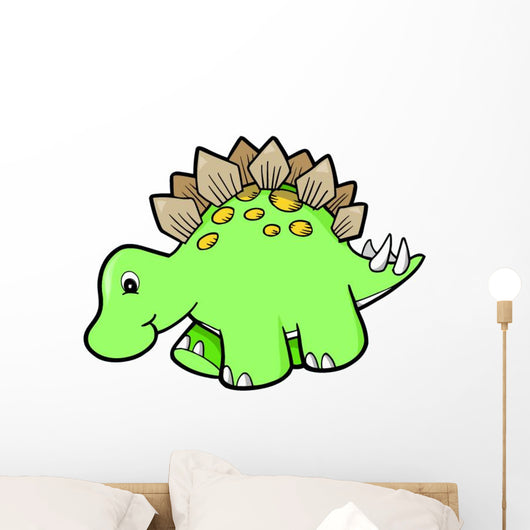 Green Stegosaurus Baby Dinosaur Wall Decal