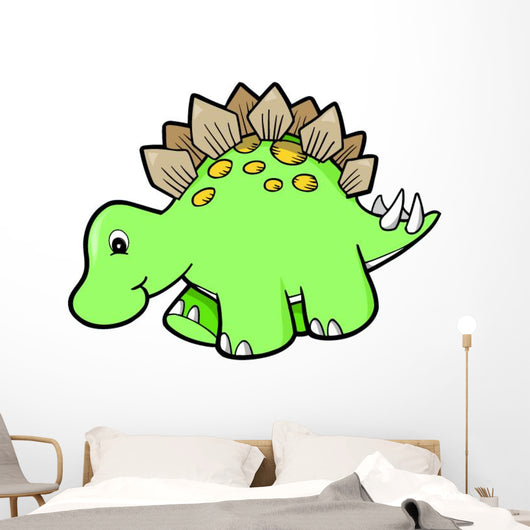 Green Stegosaurus Baby Dinosaur Wall Decal