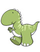 Green Marching Baby T-rex Wall Decal