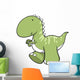 Green Marching Baby T-rex Wall Decal