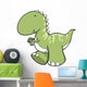 Green Marching Baby T-rex Wall Decal