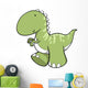 Green Marching Baby T-rex Wall Decal