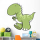 Green Marching Baby T-rex Wall Decal