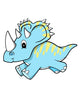 Blue Triceratops Baby Dinosaur Wall Decal