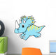 Blue Triceratops Baby Dinosaur Wall Decal