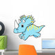 Blue Triceratops Baby Dinosaur Wall Decal