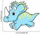 Blue Triceratops Baby Dinosaur Wall Decal