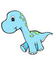 Blue Baby Dinosaur Wall Decal