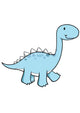 Blue Spiked Baby Dinosaur Wall Decal