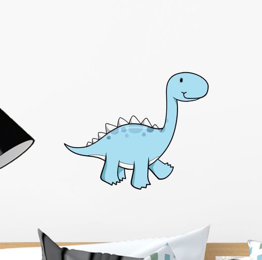 Blue Spiked Baby Dinosaur Wall Decal