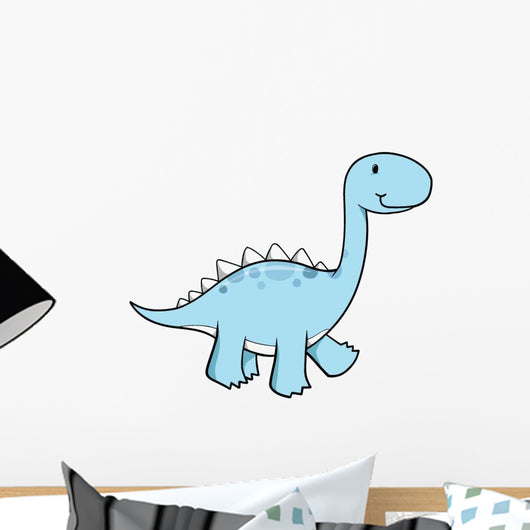 Blue Spiked Baby Dinosaur Wall Decal