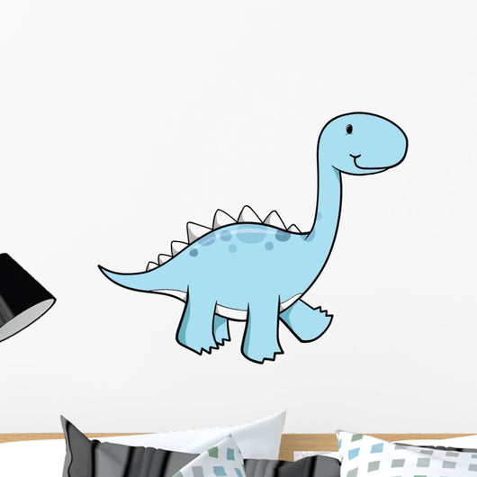 Blue Spiked Baby Dinosaur Wall Decal