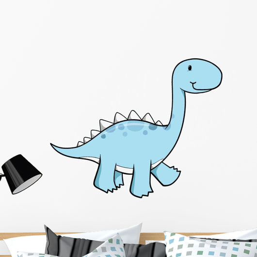 Blue Spiked Baby Dinosaur Wall Decal
