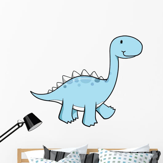 Blue Spiked Baby Dinosaur Wall Decal