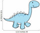 Blue Spiked Baby Dinosaur Wall Decal