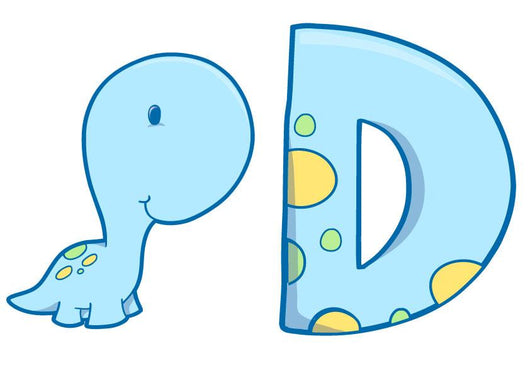 Baby Dinosaur with D Wall Decal