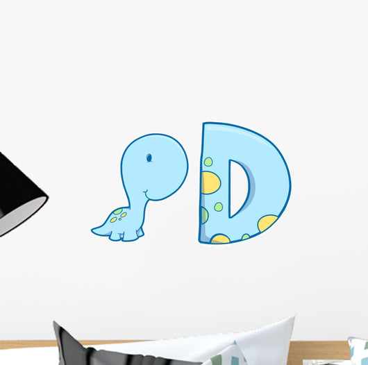 Baby Dinosaur with D Wall Decal