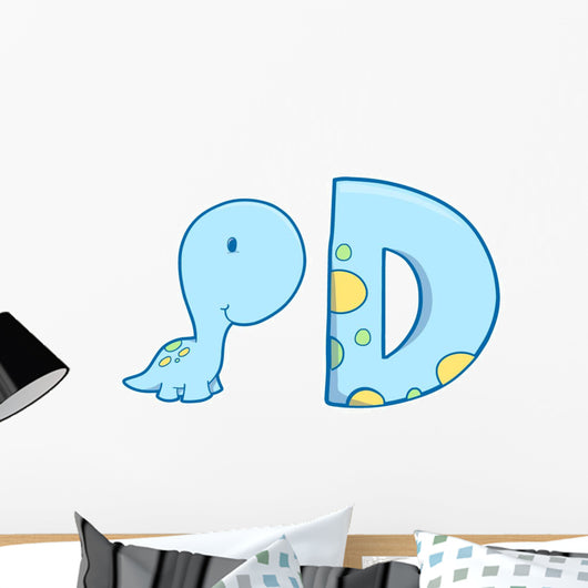 Baby Dinosaur with D Wall Decal
