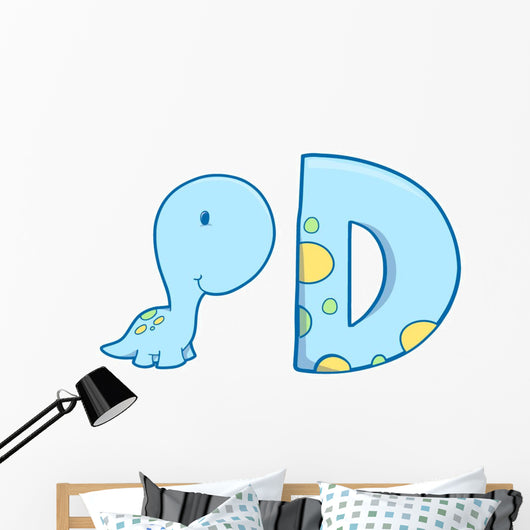Baby Dinosaur with D Wall Decal
