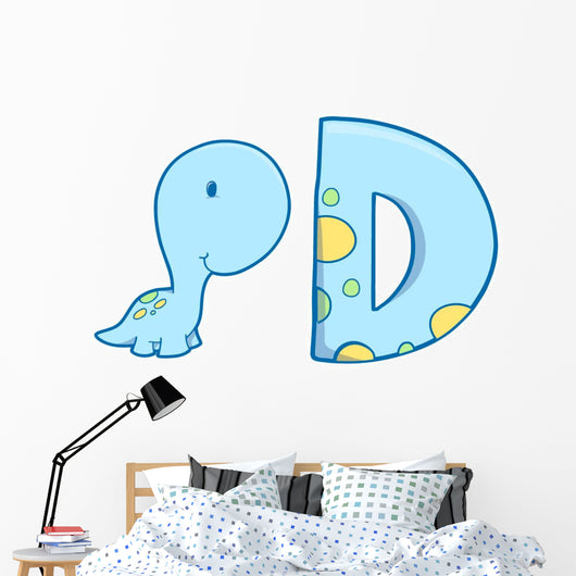 Baby Dinosaur with D Wall Decal