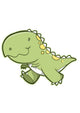 Cute Green Dinosaur Wall Decal