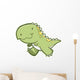 Cute Green Dinosaur Wall Decal