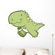 Cute Green Dinosaur Wall Decal