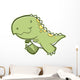 Cute Green Dinosaur Wall Decal