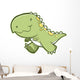 Cute Green Dinosaur Wall Decal