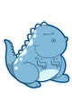 Chubby Blue Tyrannosaurus Dinosaur Wall Decal