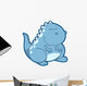 Chubby Blue Tyrannosaurus Dinosaur Wall Decal