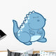 Chubby Blue Tyrannosaurus Dinosaur Wall Decal
