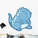 Chubby Blue Tyrannosaurus Dinosaur Wall Decal