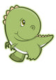 Shy Little Baby T-rex Wall Decal