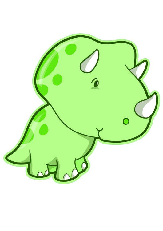 Cutie Triceratops Green Dino Wall Decal