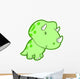 Cutie Triceratops Green Dino Wall Decal