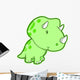 Cutie Triceratops Green Dino Wall Decal