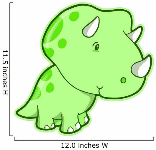 Cutie Triceratops Green Dino Wall Decal
