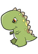 Green Angry T-rex Dino Wall Decal