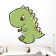 Green Angry T-rex Dino Wall Decal